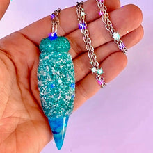 Spoon Pendant Necklace Teal