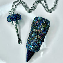 Spoon Pendant - Peacock Rainbow Stones