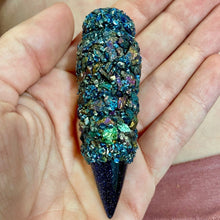 Spoon Pendant - Peacock Rainbow Stones