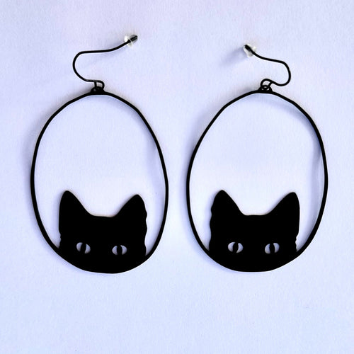 Black Cat Earrings