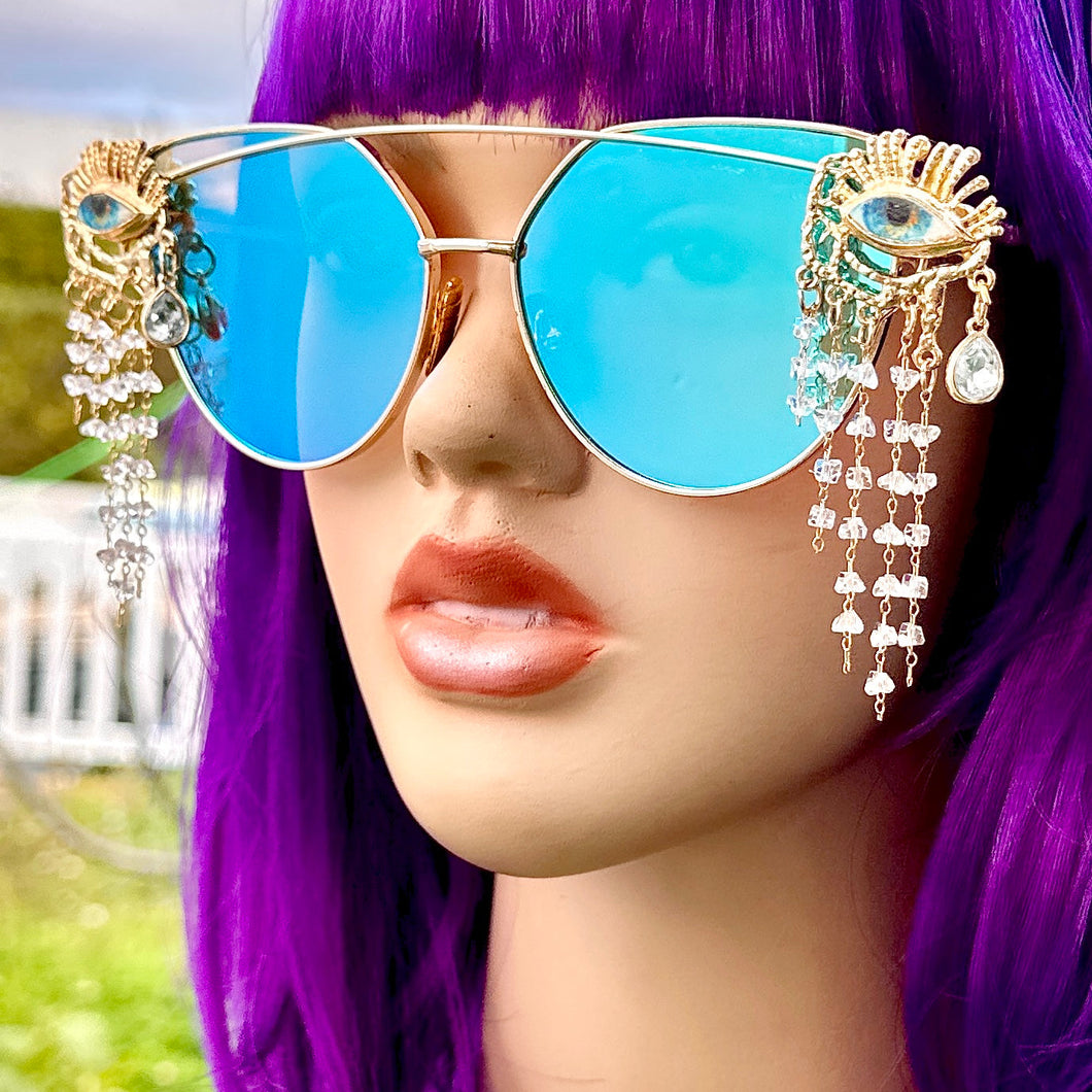 Blue Evil Eye Sunglasses