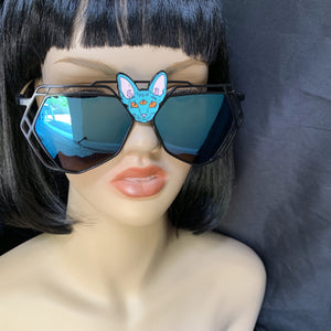 Blue Mirror Sunglasses-Rave Fashion Goddess