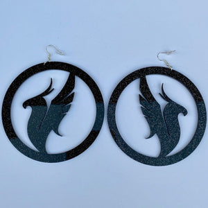 DJ Logo Mirror Earrings-Rave Fashion Goddess