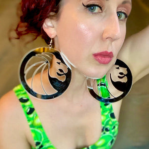 DJ Logo EDM Mirror Earrings