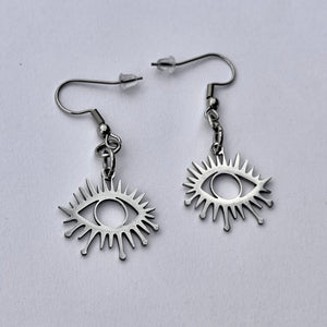 Evil Eye Earrings Silver