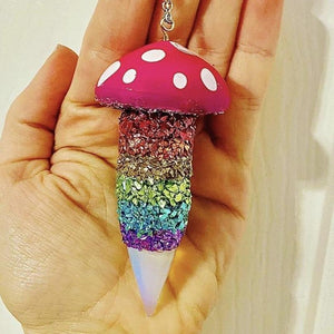 Glass Mushroom Necklace-Rave Fashion Goddess