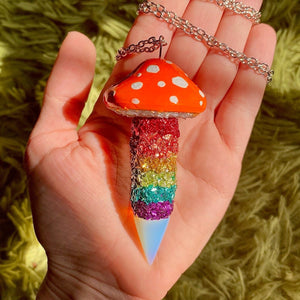 Glass Mushroom Necklace