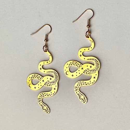 Gold Snake Earrings