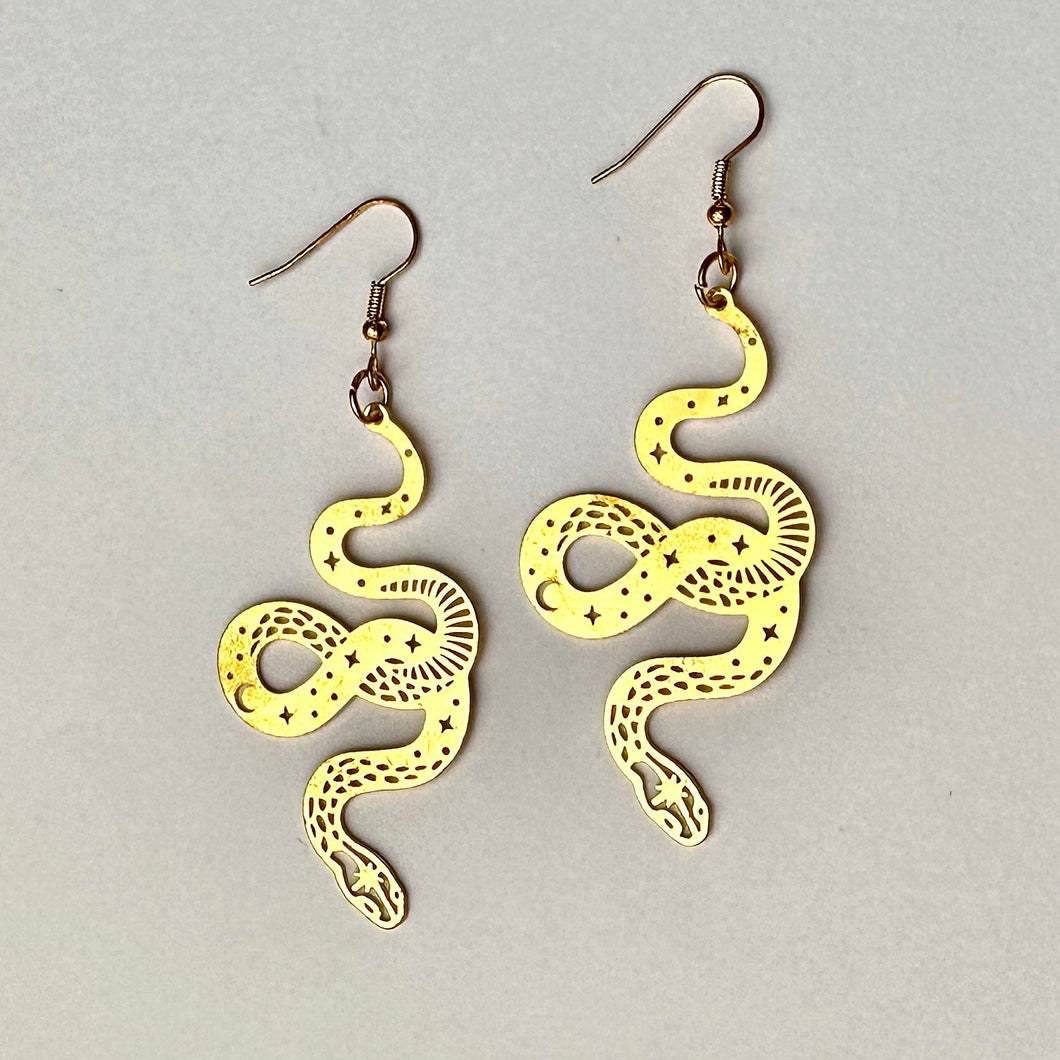 Gold Snake Earrings