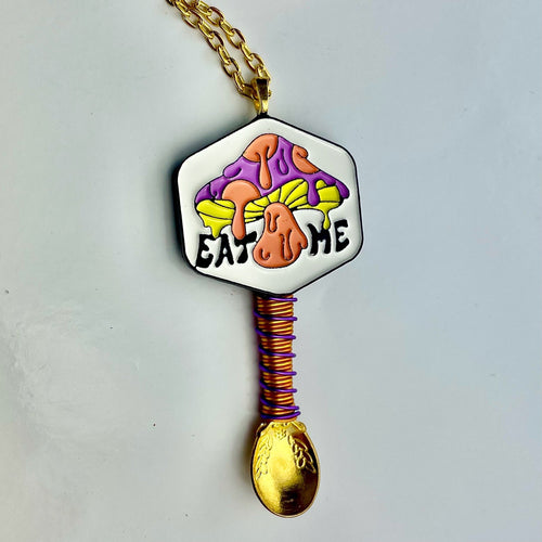 Mushroom Snuff Spoon Necklace