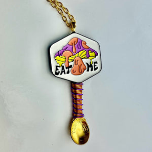 Mushroom Snuff Spoon Necklace