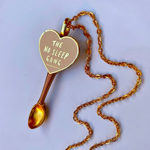 "No Sleep Gang" Custom Tiny Festival Spoon Pendant Necklace