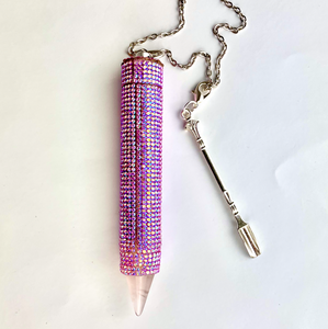 Stash Necklace With Spoon in Rhinestone