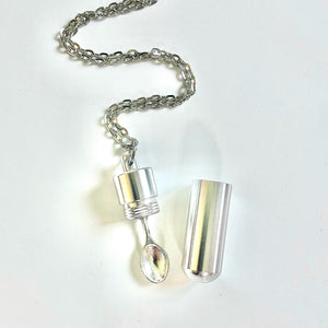 Silver Snuff Necklace With Spoon