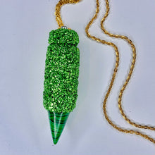 Snuff Vial With Spoon - Dark Green
