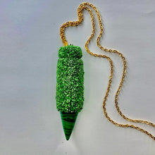 Snuff Vial With Spoon - Dark Green