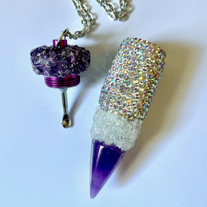 Snuff Vial With Spoon Necklace