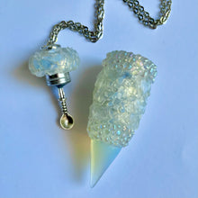 Snuff Vial With Spoon - Pink and White Quartz