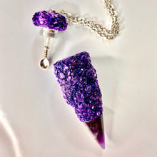 Spoon Necklace - Light and Dark Purple Crystals
