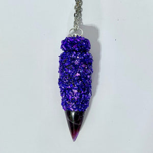 Spoon Necklace - Light and Dark Purple Crystals
