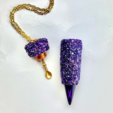 Spoon Necklace - Light and Dark Purple Crystals