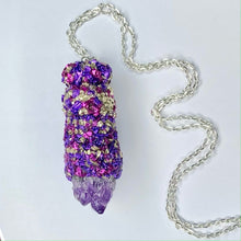 Spoon Pendant - Amethyst Crystal Cluster