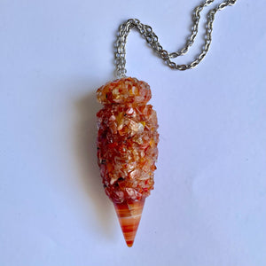 Spoon Pendant - Orange Agate
