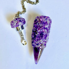 Stash Necklace With Spoon Amethyst Mix