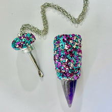 Stash Necklace With Spoon - Blue Pink Purple
