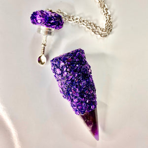 Stash Necklace With Spoon - Dark Purple