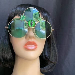 Weed Leaf Sunglasses-Rave Fashion Goddess