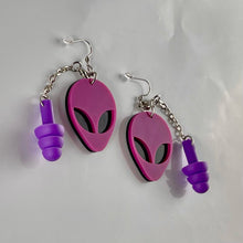 Purple Alien Earplug Earrings