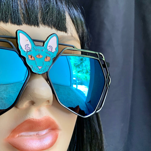 Blue Mirror Sunglasses-Rave Fashion Goddess