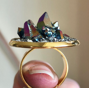 Gemstone Cluster Ring-Rave Fashion Goddess