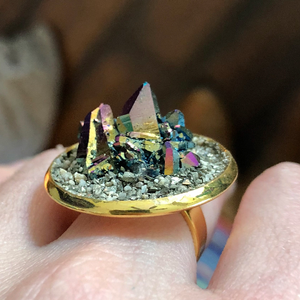 Gemstone Cluster Ring-Rave Fashion Goddess