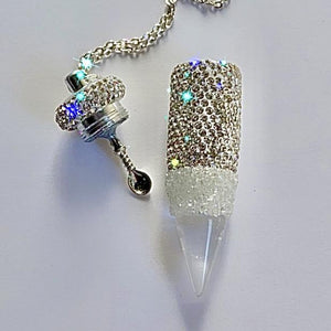 Snuff Vial With Spoon Necklace-Rave Fashion Goddess