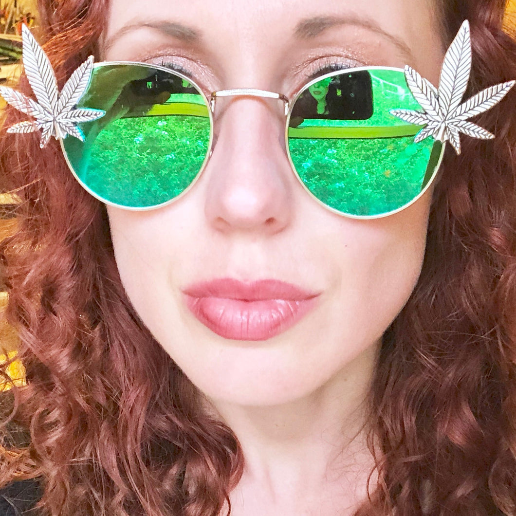 Weed Sunglasses-Rave Fashion Goddess